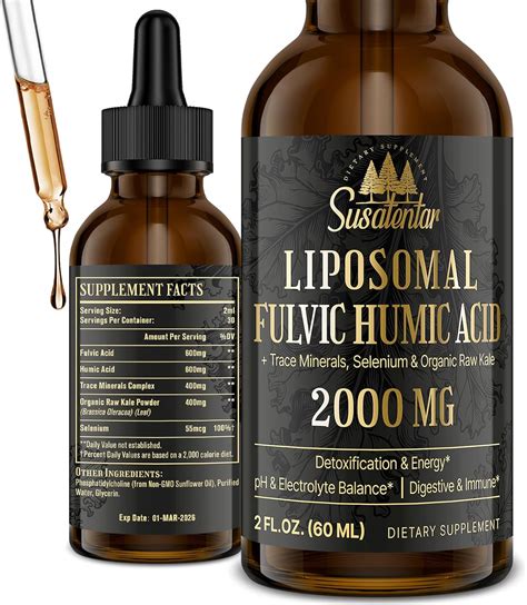 Amazon Liposomal Fulvic Humic Acid Drops High Absorption 30