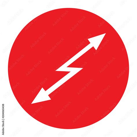 Vecteur Stock Sign Attention Hazard Red Round Icon With White Arrow