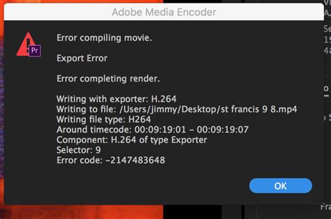 Re Error Compiling Movie Export Error Error Comp Adobe Community