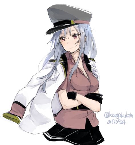 Safebooru 1girl Black Skirt Breasts Gangut Kantai Collection Grey