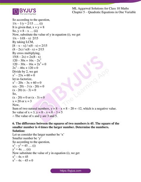 Ml Aggarwal Solutions For Class Chapter Quadratic Equations In