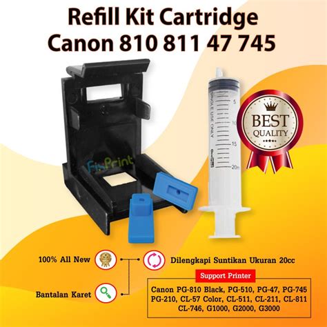 Jual Refill Kit Klip Penyedot Tinta Cartrige Canon PG810 CL811 PG47 745