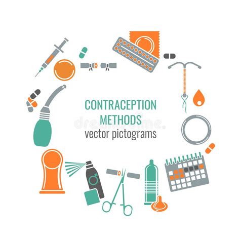 Icons Methods Of Contraception Stock Vector - Illustration of health, blister: 40860581