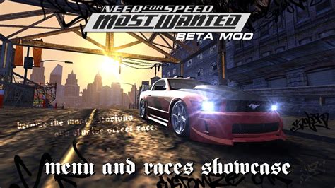 NFS Most Wanted Beta Mod Beta Menu And Races Showcase YouTube