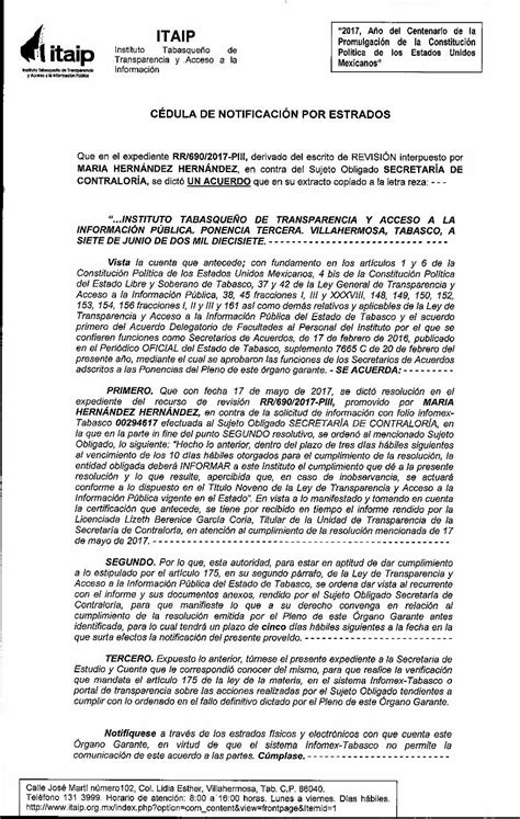 PDF CÉDULA DE NOTIFICACIÓN POR ESTRADOS Constitución Política de