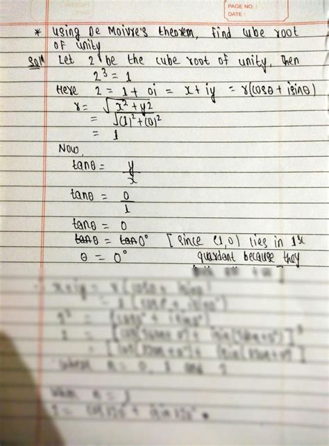 SOLUTION Mathematics Cube Root Of Unity By De Moivre Theorem Studypool