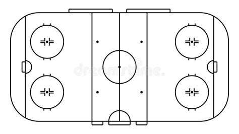 Ice Hockey Sports Court Markings Lines Outline Hockey Playground Top