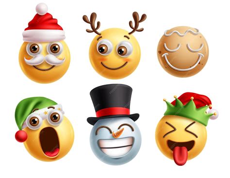 premium vector emoji christmas characters vector set christmas emojis