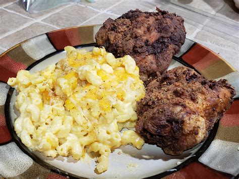 Homemade Fried Chicken And Mac And Cheese Food