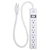 GE 6 Outlet Power Strip With Integrated Circuit Breaker And 2 Ft