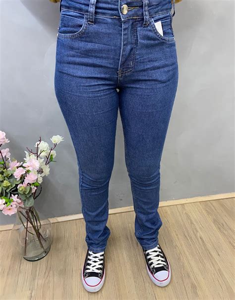 CALÇA JEANS FEMININA RETA LYCRA VILEJACK Viana Modas