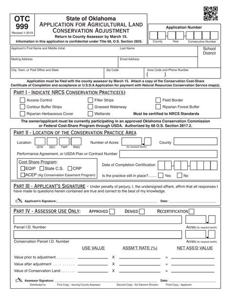 Otc Form Otc999 Download Fillable Pdf Or Fill Online Application For Agricultural Land