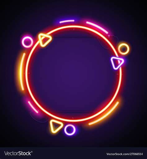 Round Colorful Neon Frame Royalty Free Vector Image