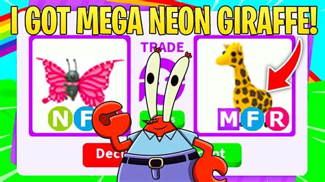 I Traded My Neon Butterfly And Got A Mega Neon Giraffe Adopt Me Rich