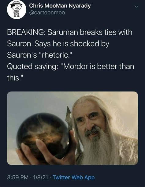 Saruman Calls For Unity And Healing R Memes