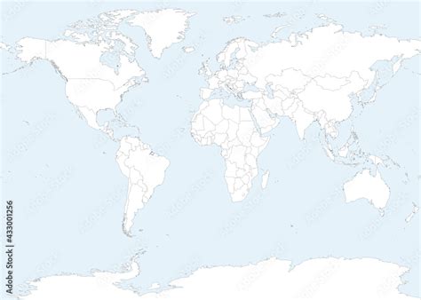 detailed world map  country borders stock vector adobe stock