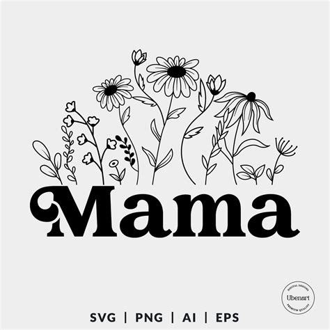 Floral Mama Svg Retro Mama Svg Groovy Mama Svg Ubenart