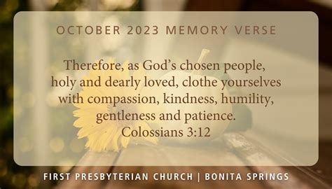 October Memory Verse 2023 First Church