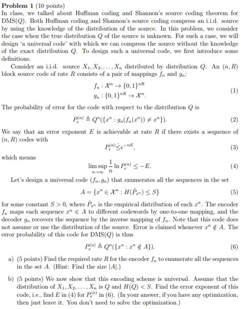 Solved Problem 1 10 Points In Class We Talked About Chegg