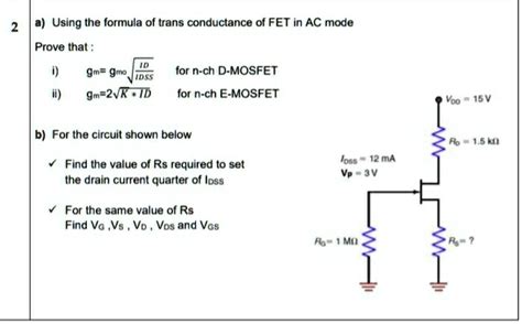 formula  trans conductance  fet  ac mode prove