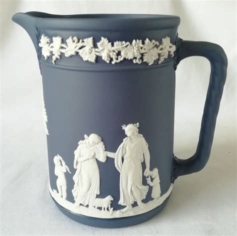 Nivag Collectables Wedgwood Portland Blue Jasperware Large Jug