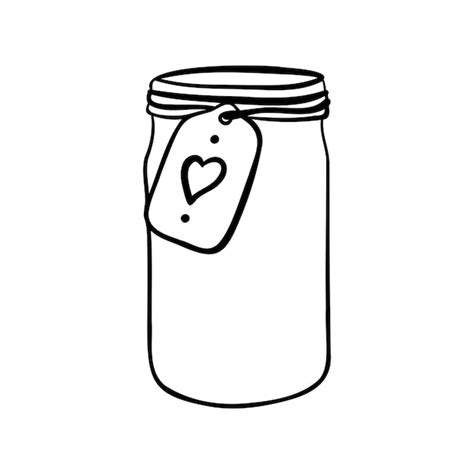 Premium Vector Hand Drawn Mason Jar Sketch Jar With Lid Label Vector