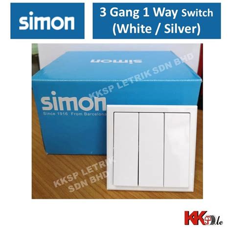 Sirim Simon E3 Series 10a 3 Gang 1 Way Switch White Shopee Malaysia