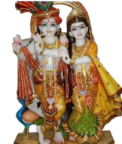 2 Feet Eco Friendly Color Painted Marble Radha Krishna Statue At 51000