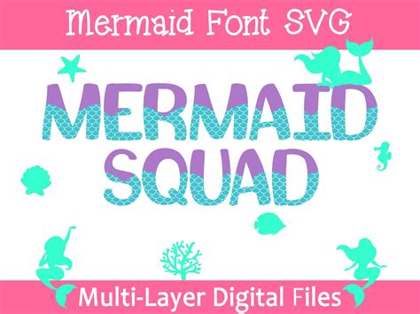 Little Mermaid SVG Font for Cricut Mermaid Numbers SVG Mermaid Tail SVG ...