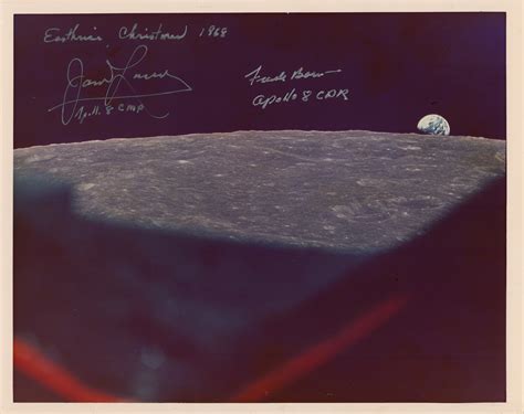 James Lovell And Frank Borman Signed Earthrise Nasa