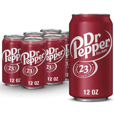 Dr Pepper Soda 12 Fl Oz Cans 6 Pack