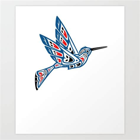 Hummingbird Pacific Northwest Native American Indian Style Art Art ...