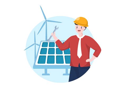 Solar Energy Installation Panel Or Wind Turbine Maintenance With Home Service Team For