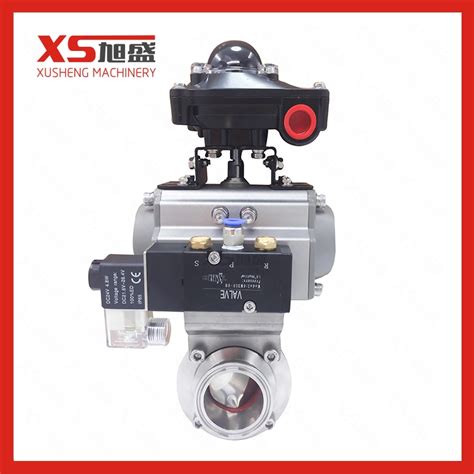 Stainless Steel Sanitary Pneumatic Actuator Tri Clamp Butterfly Valves