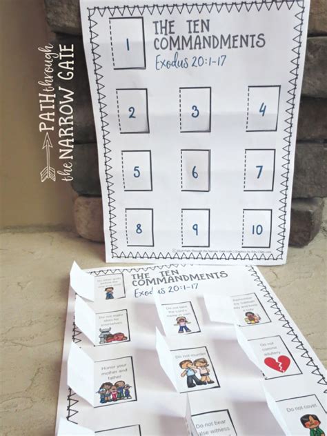 Ten Commandments Printable Craft Worksheet