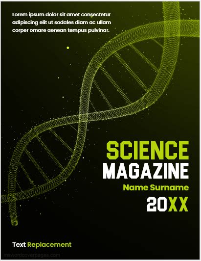 Science Magazine Cover Page Templates | Download for Word