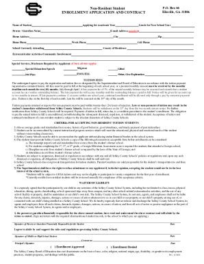 Fillable Online ENROLLMENT APPLICATION AND CONTRACT Fax Email Print