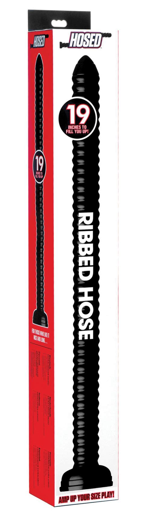 Hosed Ribbed Hose Dildo Black