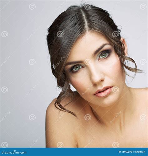 Beautiful Woman Portrait Nude Shoulders Stock Photo Image Of