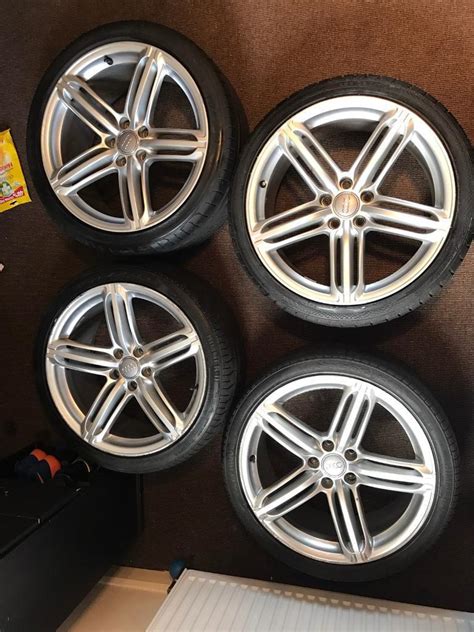 4 Genuine Audi S Line 19 Inch Alloy Wheels With Tyres 5x112 Audi A4 S4