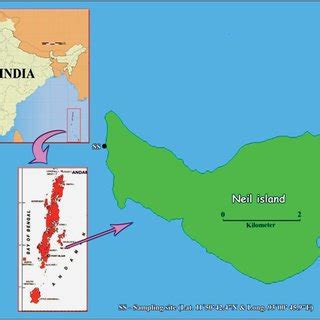 Map showing sampling station in the Neil island. | Download Scientific ...