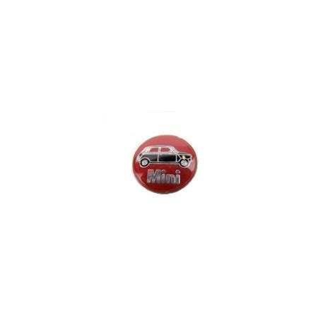 Badge Autocollant 27 Mm Mini Noire Sur Fond Rouge Piéces Détachées