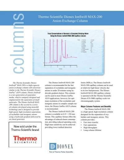 Thermo Scientific Dionex Ionswift Max Anion Cromlab