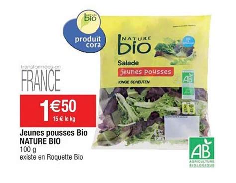 Promo Salade Jeunes Pousses Bio Nature Bio Chez Cora ICatalogue Fr