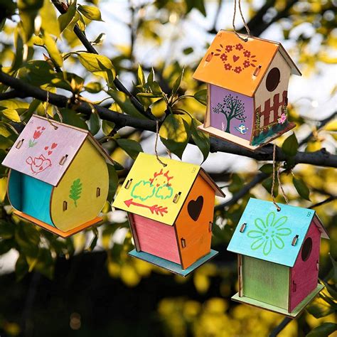 Oiseaux Et Animaux Sauvages Huahuanghui Nichoir En Bois Bricolage