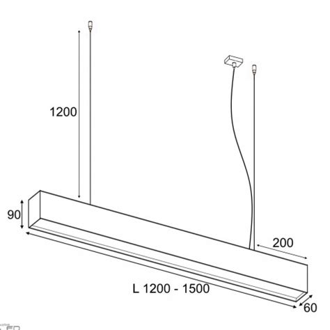 ELKIM LUPINUS ZWIS LED 116 HQ wisząca biała czarna 60cm 300cm