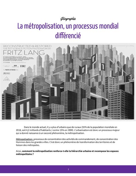 G Ographie Chap La M Tropolisation Un Processus Mondial