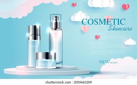 Cosmetics Skin Care Product Ads Bottle Stock Vector (Royalty Free ...