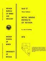 Metal Mining Districts Of Nevada Third Edition Superseded By Report