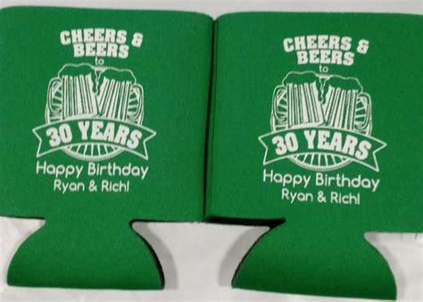 Cheers And Beers To 30 Years 30th Birthday Koozies Party Favors Can